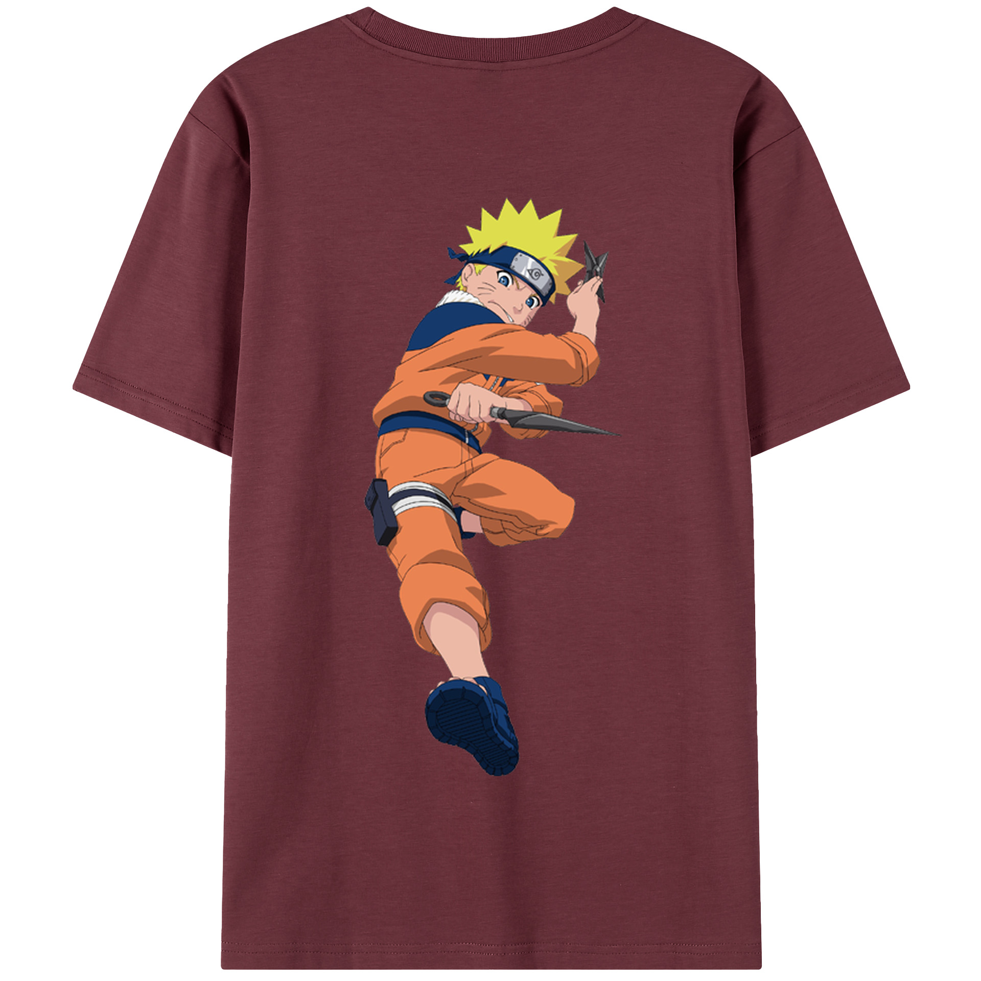 （画像用） NARUTO -ナルト- うずまき ナルト Uzumaki Naruto 綿100％半袖Tシャツ（背面プリント）